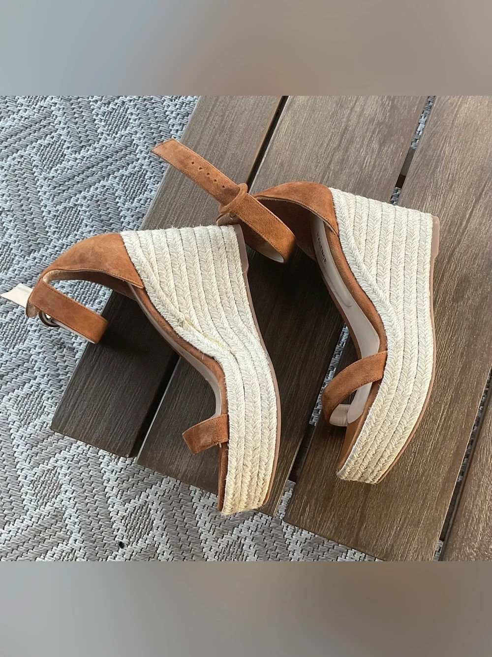 L'AGENCE Elysee Suede Espadrille Wedge Sandals